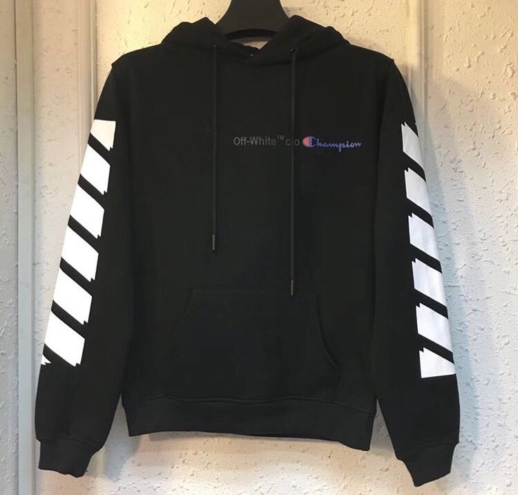 off white co champion hoodie